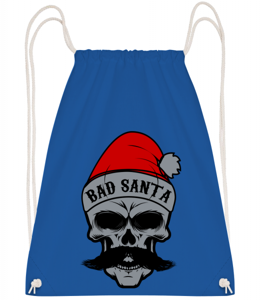 Bad Santa Skull - Drawstring Backpack - Royal blue - Vorn