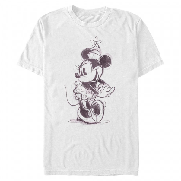 Disney Classics - Mickey Mouse - Minnie Mouse Sketchy Minnie - Men's T-Shirt - White - Front