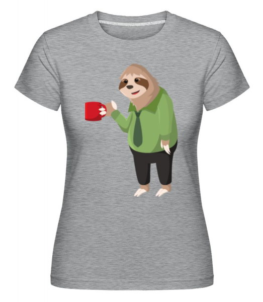 Sloth Drinks Coffee -  Shirtinator Women's T-Shirt - Heather grey - Front