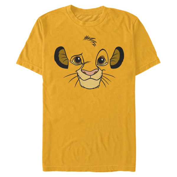 Disney - The Lion King - Simba Big Face - Men's T-Shirt - Golden yellow - Front
