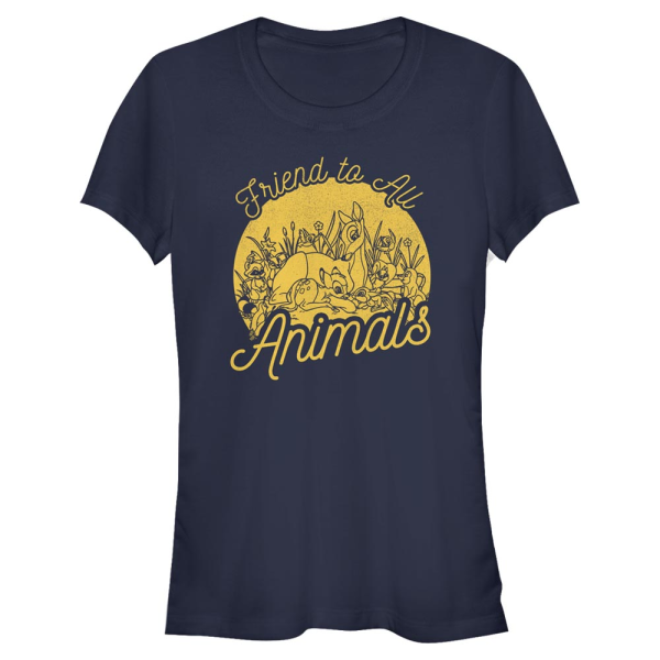 Disney Classics - Bambi - Skupina Friend To Animals - Women's T-Shirt - Navy - Front