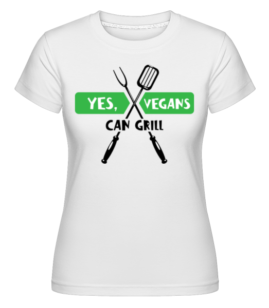 Vegans Can Grill -  Shirtinator Women's T-Shirt - White - Front