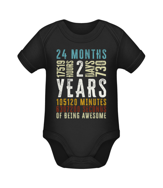 2 Years 24 Months - Organic Baby Body - Black - Front