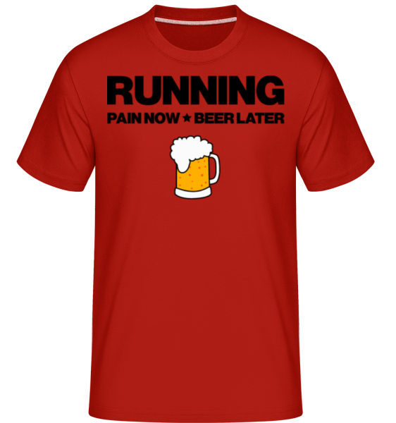 Running Beer - Motivation -  Shirtinator Men's T-Shirt - Red - Front