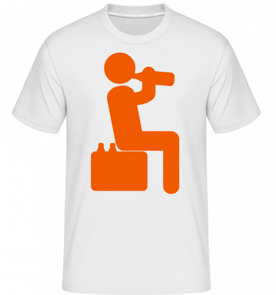 Beer Drinker Orange -  Shirtinator Men's T-Shirt - White - Vorn