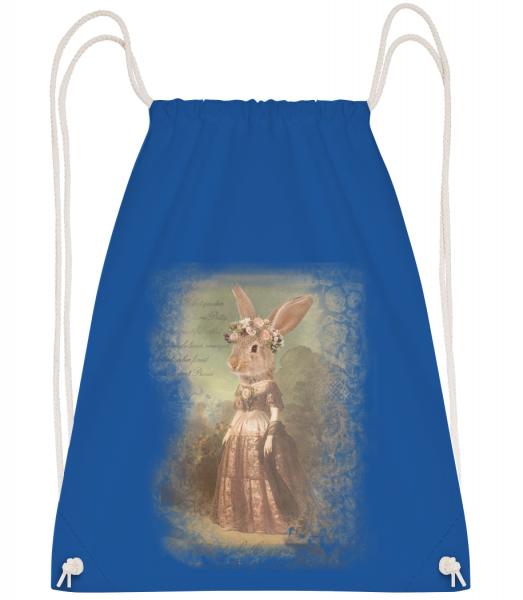 Painting Bunny - Drawstring Backpack - Royal blue - Vorn