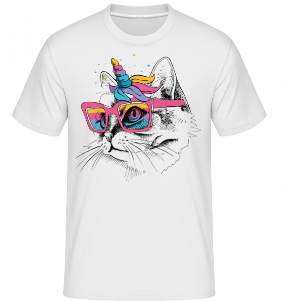 Unicorn Party Cat -  Shirtinator Men's T-Shirt - White - Vorn
