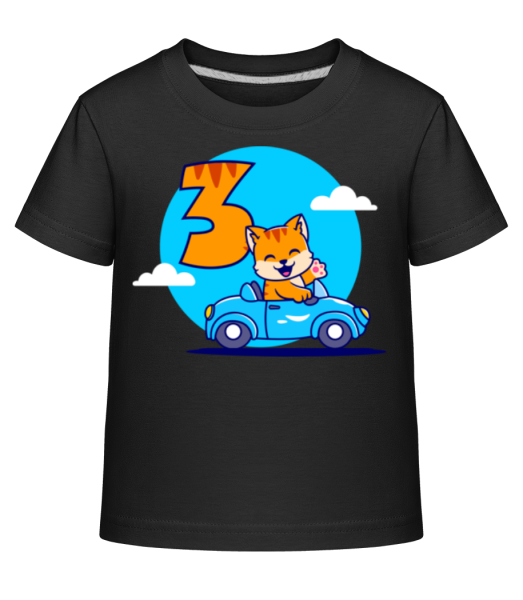 Cat 3 Birthsday - Kid's Shirtinator T-Shirt - Black - Front