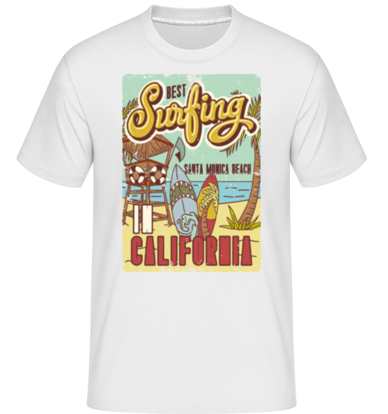 Best Surfing In California -  Shirtinator Men's T-Shirt - White - Front