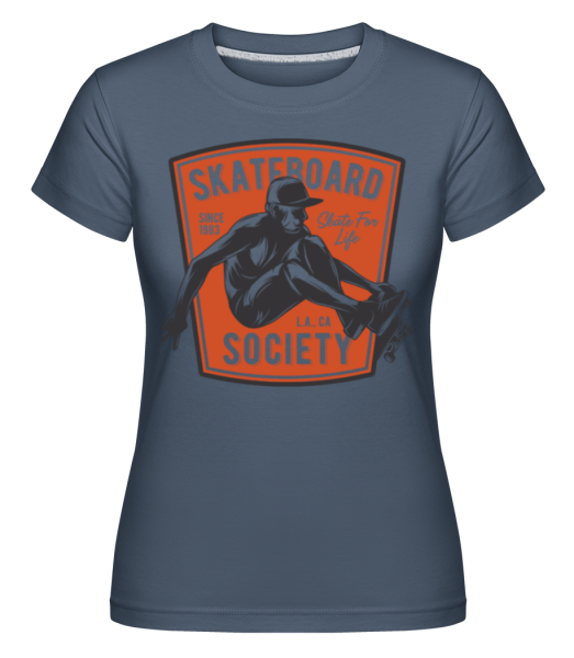 Skateboard Society -  Shirtinator Women's T-Shirt - Denim - Front
