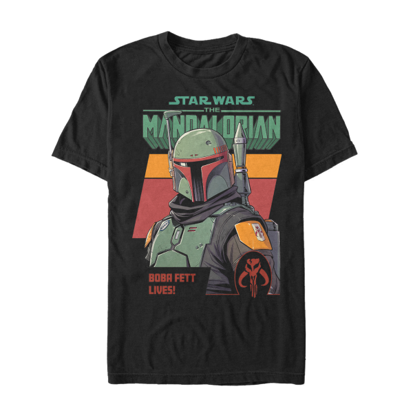 Star Wars - The Mandalorian - Boba Fett Fett Lives - Men's T-Shirt - Black - Front