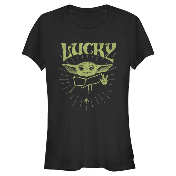 Star Wars - The Mandalorian - Grogu Force of Luck - St. Patrick's Day - Women's T-Shirt - Black - Front