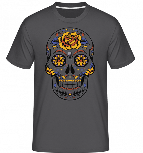 Dia De Los Muertos Skull -  Shirtinator Men's T-Shirt - Anthracite - Vorn