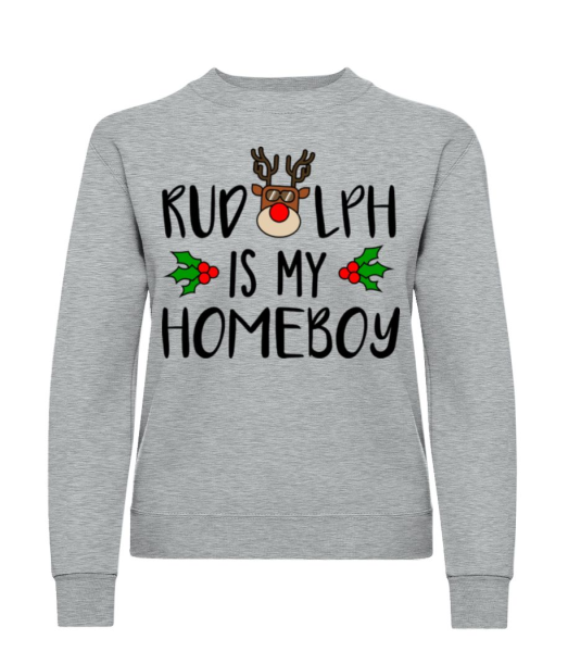 Rudolph Is My Homeboy - Women's Sweatshirt - Heather grey - Front