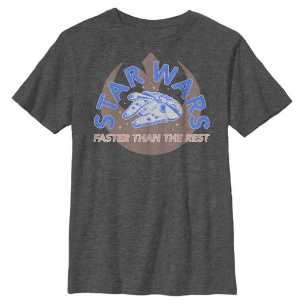 Star Wars - Millennium Falcon Faster Than You Front - Kids T-Shirt - Heather anthracite - Front