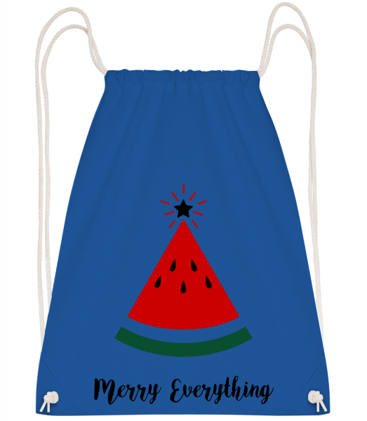 Merry Everything Christmas - Drawstring Backpack - Royal Blue - Vorn
