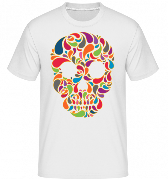 Colorful Skull -  Shirtinator Men's T-Shirt - White - Vorn