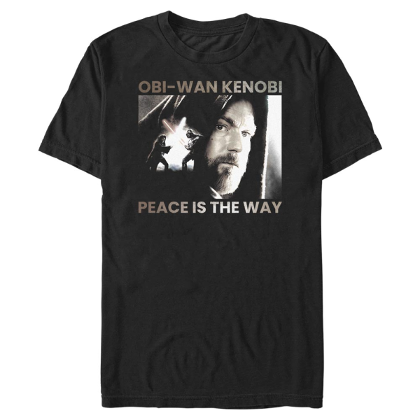 Star Wars - Obi-Wan Kenobi - Obi-Wan Kenobi & Darth Vader Peace is the Way - Men's T-Shirt - Black - Front