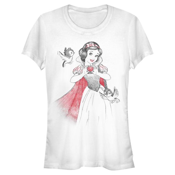 Disney - Snow White - Snow White Snow Sketch Vignette - Women's T-Shirt - White - Front