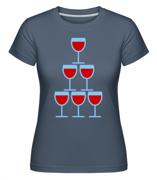 Wine Glasses Icon -  Shirtinator Women's T-Shirt - Denim - Vorn