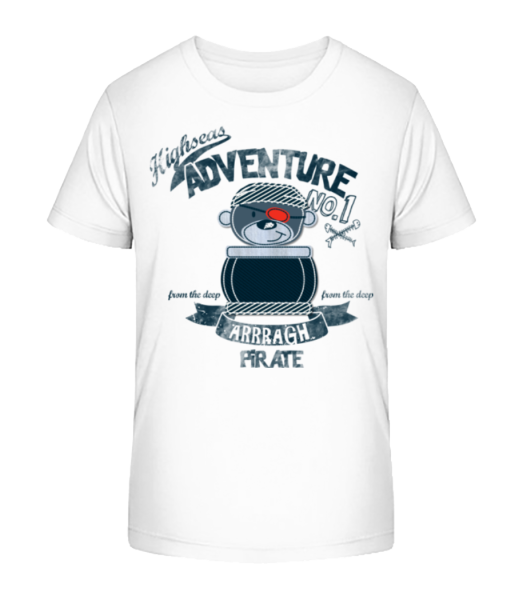 Pirate Teddy Adventure - Kid's Bio T-Shirt Stanley Stella - White - Front