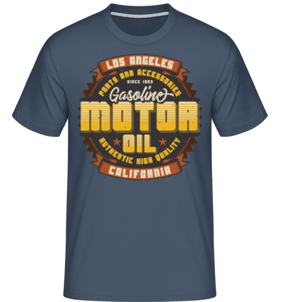 Motor Oil -  Shirtinator Men's T-Shirt - Denim - Front