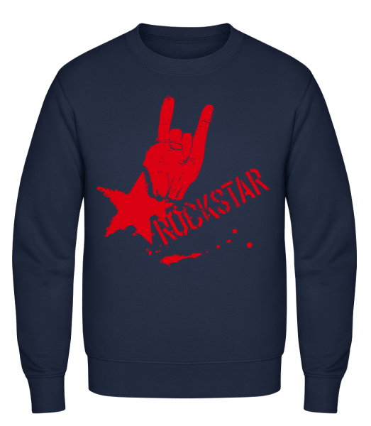 Rockstar Symbol - Classic Set-In Sweatshirt - Navy - Vorn