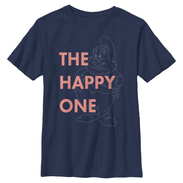Disney - Snow White - Happy One Dwarf - Kids T-Shirt - Navy - Front
