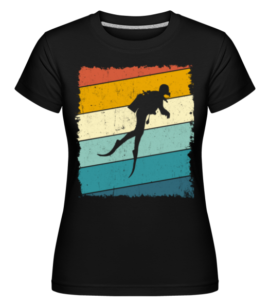 Retro Diver -  Shirtinator Women's T-Shirt - Black - Front