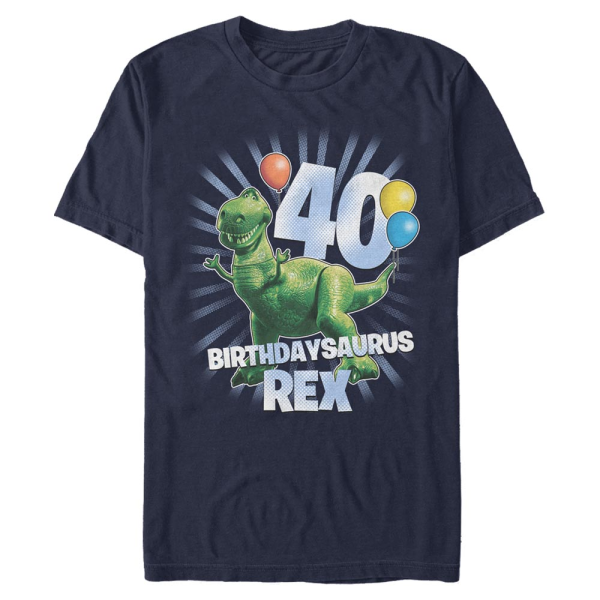 Disney - Toy Story - Rex Ballon 40 - Birthday - Men's T-Shirt - Navy - Front