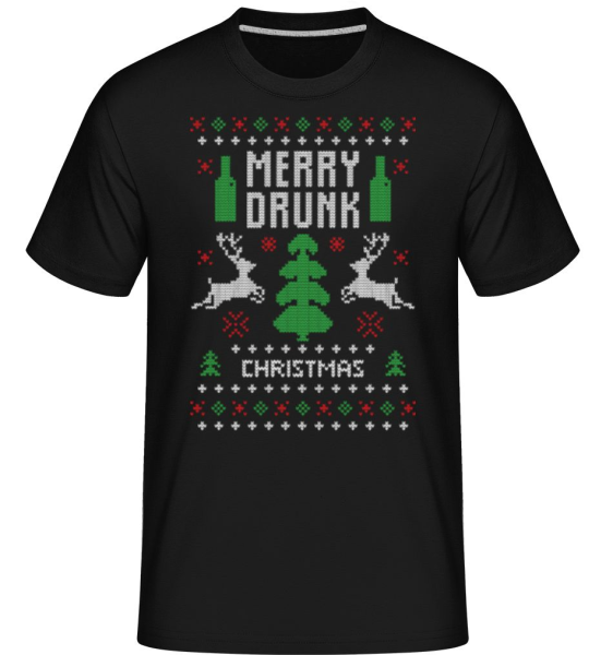 Merry Drunk Christmas -  Shirtinator Men's T-Shirt - Black - Front