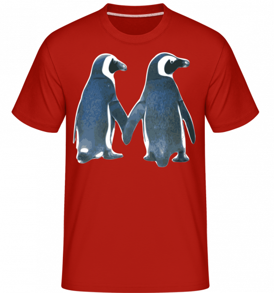 Penguin Couple -  Shirtinator Men's T-Shirt - Red - Vorn