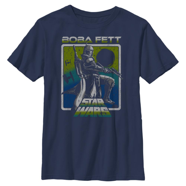 Star Wars - Book of Boba Fett - Boba Fett Fett Sunset - Kids T-Shirt - Navy - Front