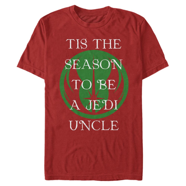 Star Wars - Jedi Uncle - Christmas - Men's T-Shirt - Red - Front