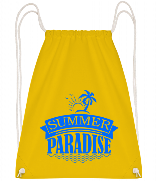 Summer Paradise Blue - Drawstring Backpack - Yellow - Vorn