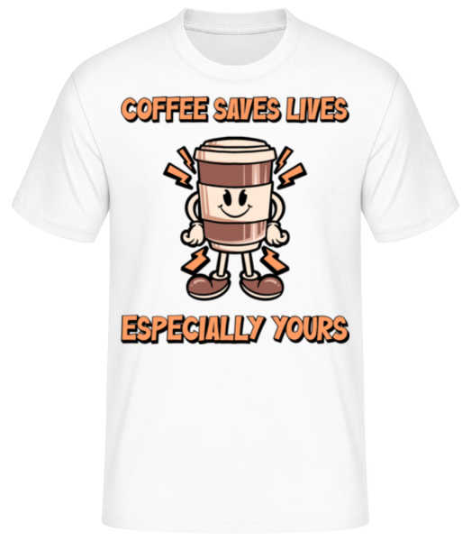 Coffee Saves Life - Men's Basic T-Shirt - White - Front
