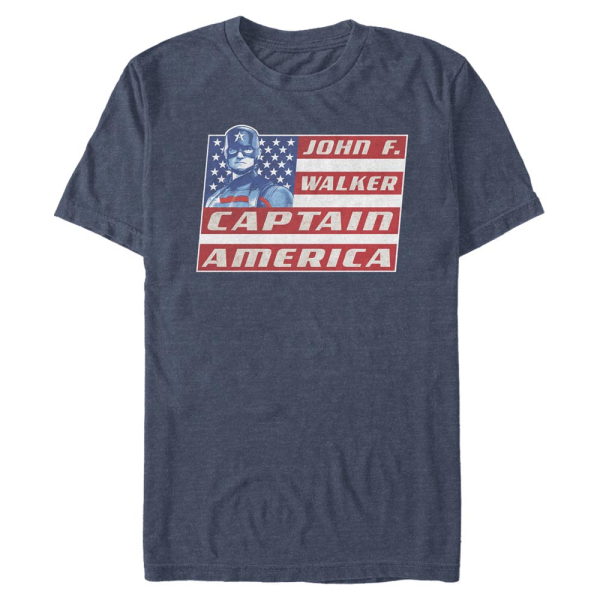 Marvel - The Falcon and the Winter Soldier - Captain America Captain Walker - Men's T-Shirt - Heather navy - Front