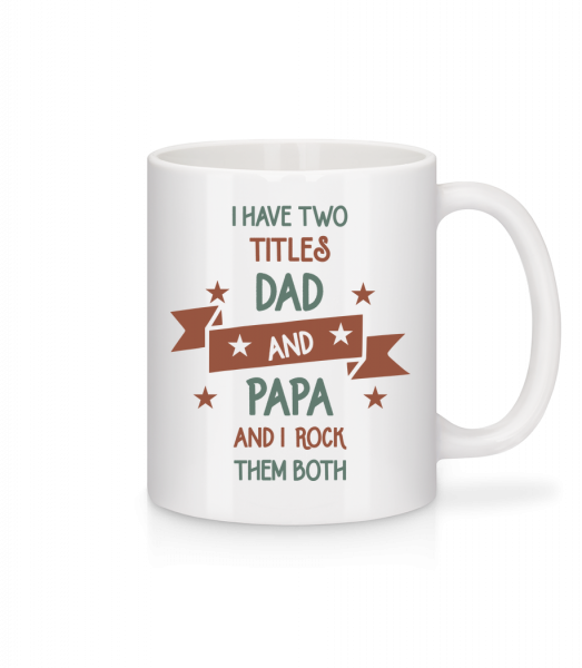 Two Titles Dad And Papa - Mug - White - Vorn