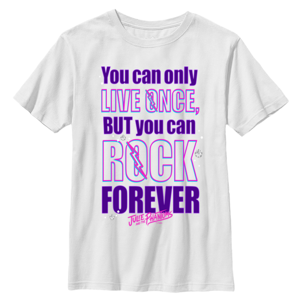 Netflix - Julie And The Phantoms - Text Rock Forever - Kids T-Shirt - White - Front