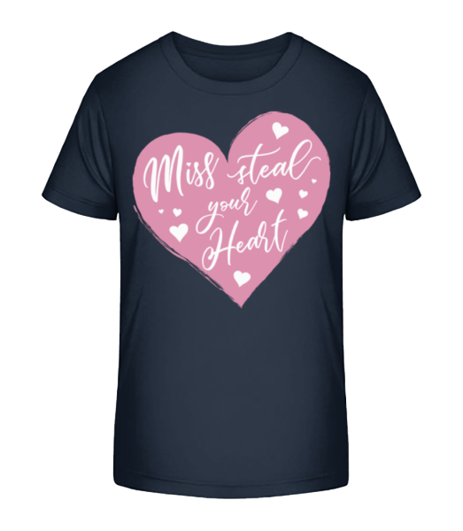 Miss Steal Your Heart - Kid's Bio T-Shirt Stanley Stella - Navy - Front