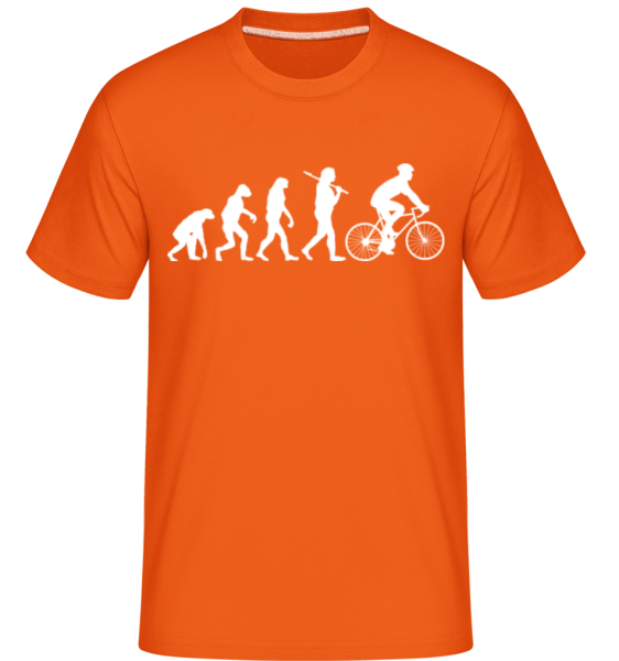 Evolution Of Cycling -  Shirtinator Men's T-Shirt - Orange - Front