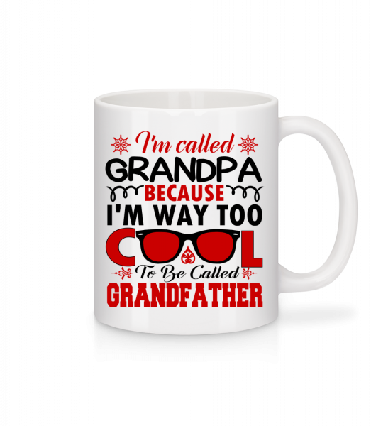 Way Too Cool Grandpa - Mug - White - Vorn