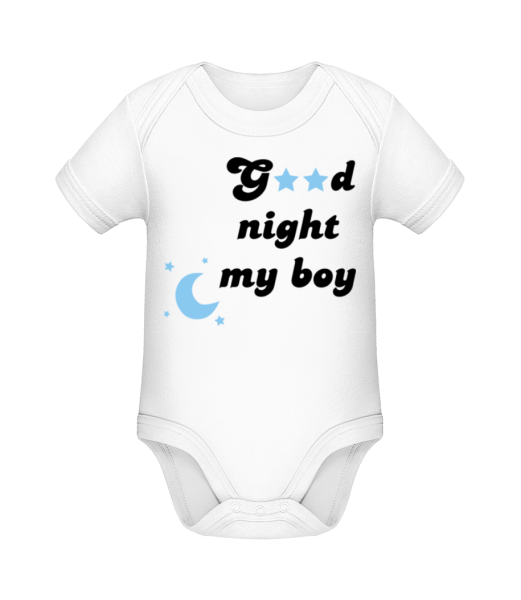 Good Night My Boy - Organic Baby Body - White - Front