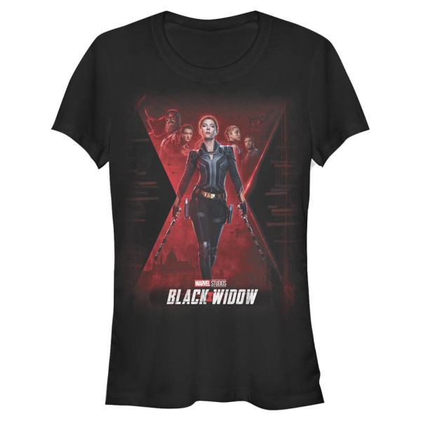 Marvel - Black Widow - Group Shot Official Poster - Women's T-Shirt - Black - Front