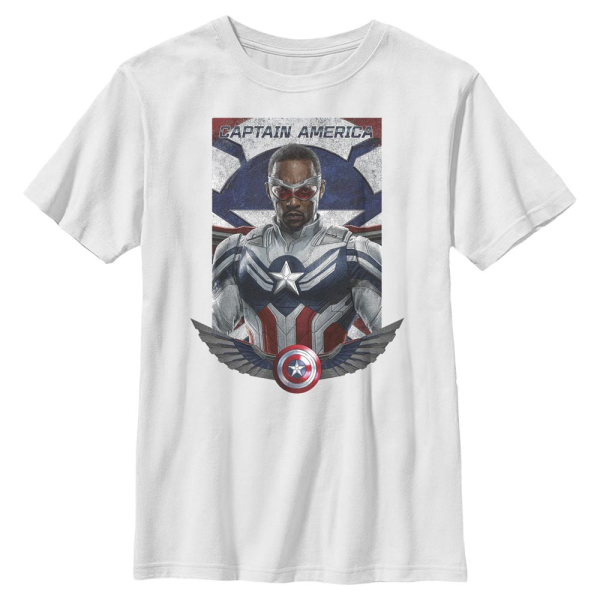 Marvel - The Falcon and the Winter Soldier - Captain America Falcon In Flight - Kids T-Shirt - White - Front
