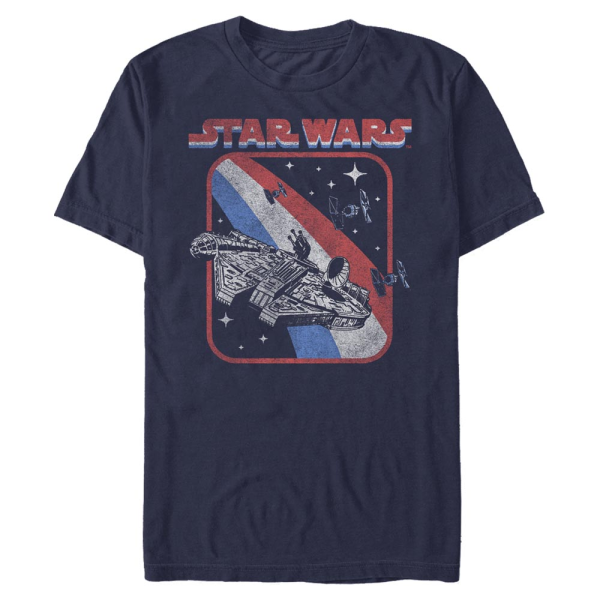 Star Wars - Millennium Falcon Retro Falcon - Men's T-Shirt - Navy - Front