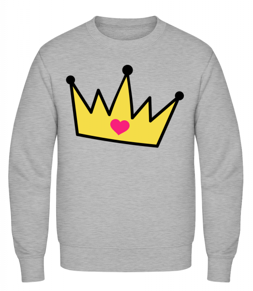 Crown With Heart - Classic Set-In Sweatshirt - Heather Grey - Vorn