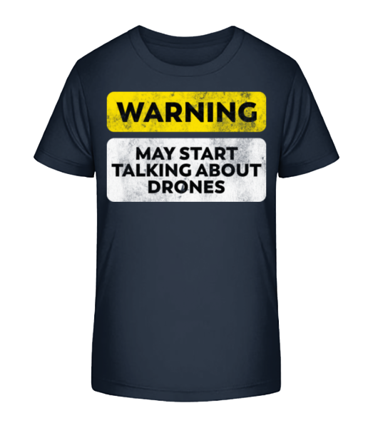 Talking About Drones - Kid's Bio T-Shirt Stanley Stella - Navy - Front