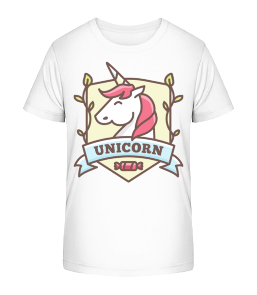 Unicorn Emblem - Kid's Bio T-Shirt Stanley Stella - White - Front
