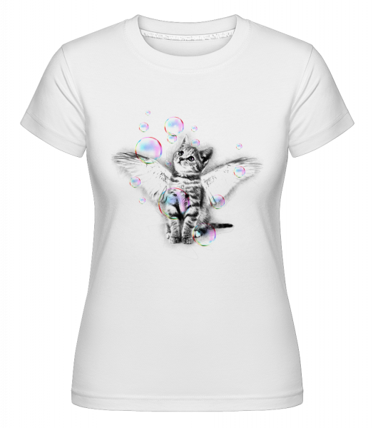 Soapbubble Cat -  Shirtinator Women's T-Shirt - White - Vorn